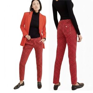 Zadig & Voltaire “Prune Jac Leo” Red/Black Leopard Jacquard Pants FR 34 / US 2
